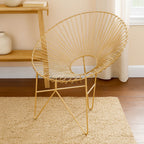 Gold Iron Occasional Chair with Metal Frame
