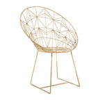 Gold Iron Occasional Chair with Geometric Design