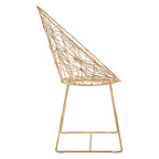 Gold Iron Occasional Chair with Geometric Design