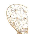 Gold Iron Occasional Chair with Geometric Design