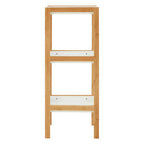 Three Tiered White and Natural Shelf Unit