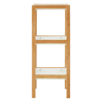 Three Tiered White and Natural Shelf Unit