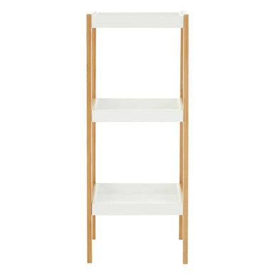 Three Tiered White and Natural Shelf Unit