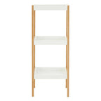 Three Tiered White and Natural Shelf Unit