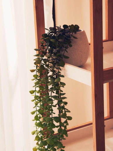 Five Tiered White and Natural Shelf Unit