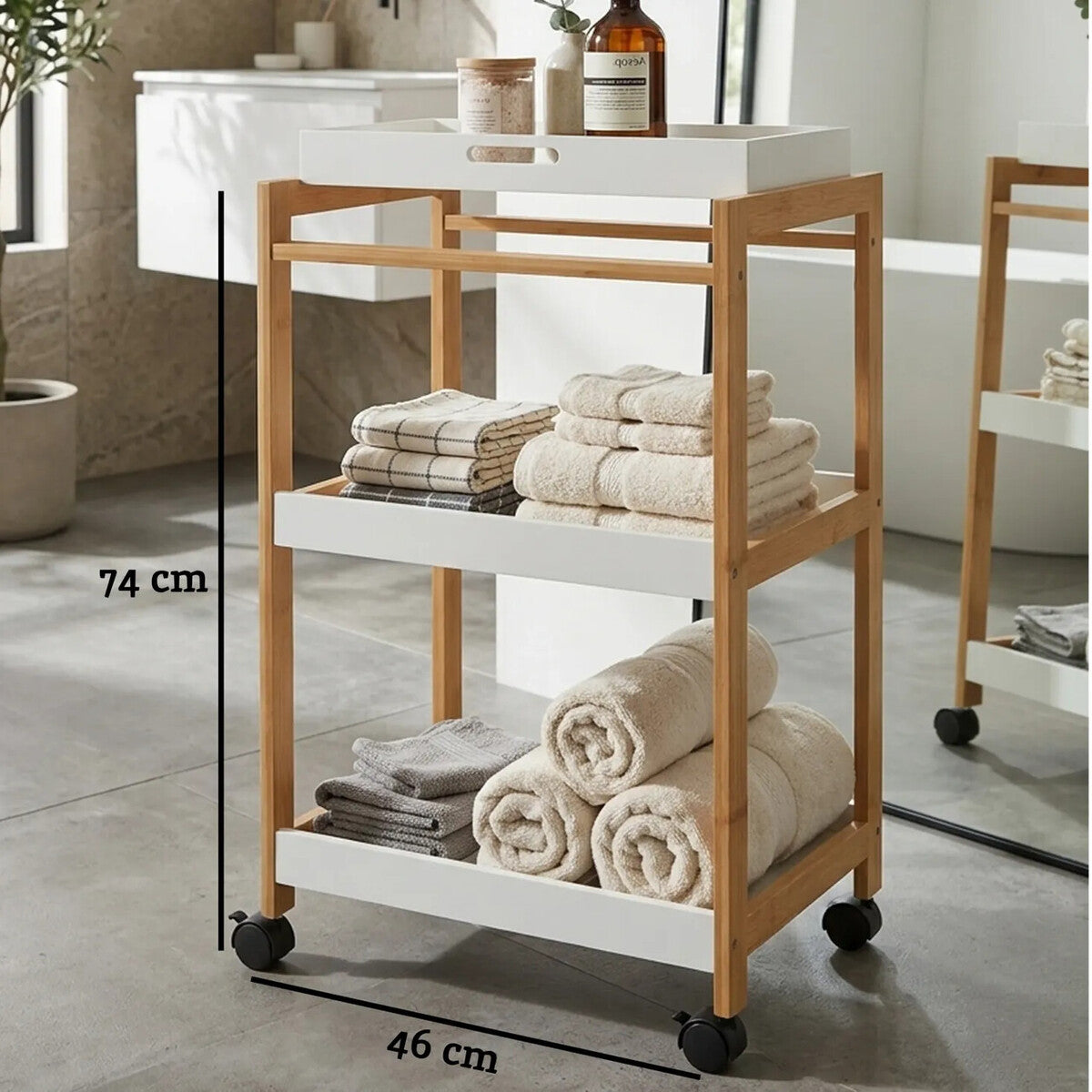 3 Tier Rectangular Storage Trolley