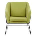 Green Fabric Accent Chair with Stainless Steel Frame