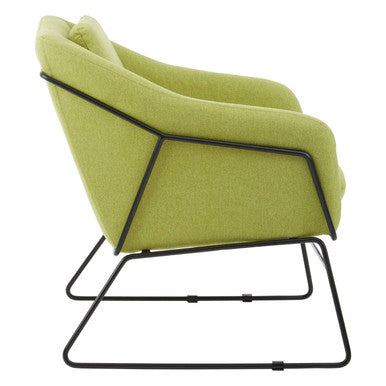 Green Fabric Accent Chair with Stainless Steel Frame