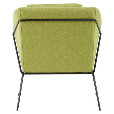 Green Fabric Accent Chair with Stainless Steel Frame