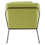 Green Fabric Accent Chair with Stainless Steel Frame