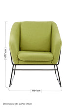 Green Fabric Accent Chair with Stainless Steel Frame