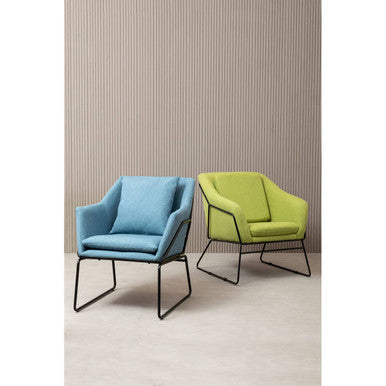 Green Fabric Accent Chair with Stainless Steel Frame