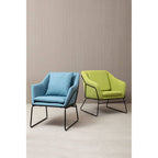 Green Fabric Accent Chair with Stainless Steel Frame