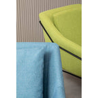 Green Fabric Accent Chair with Stainless Steel Frame