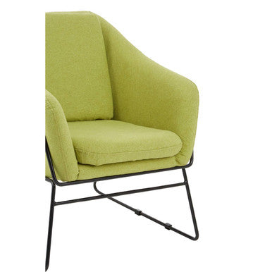 Green Fabric Accent Chair with Stainless Steel Frame