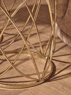 Gold Finish Set of 2 Side Tables with Mirror Top