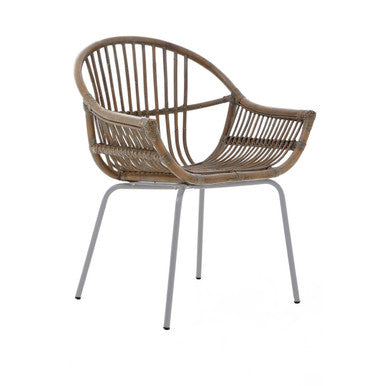 Grey Wash Natural Rattan Chair