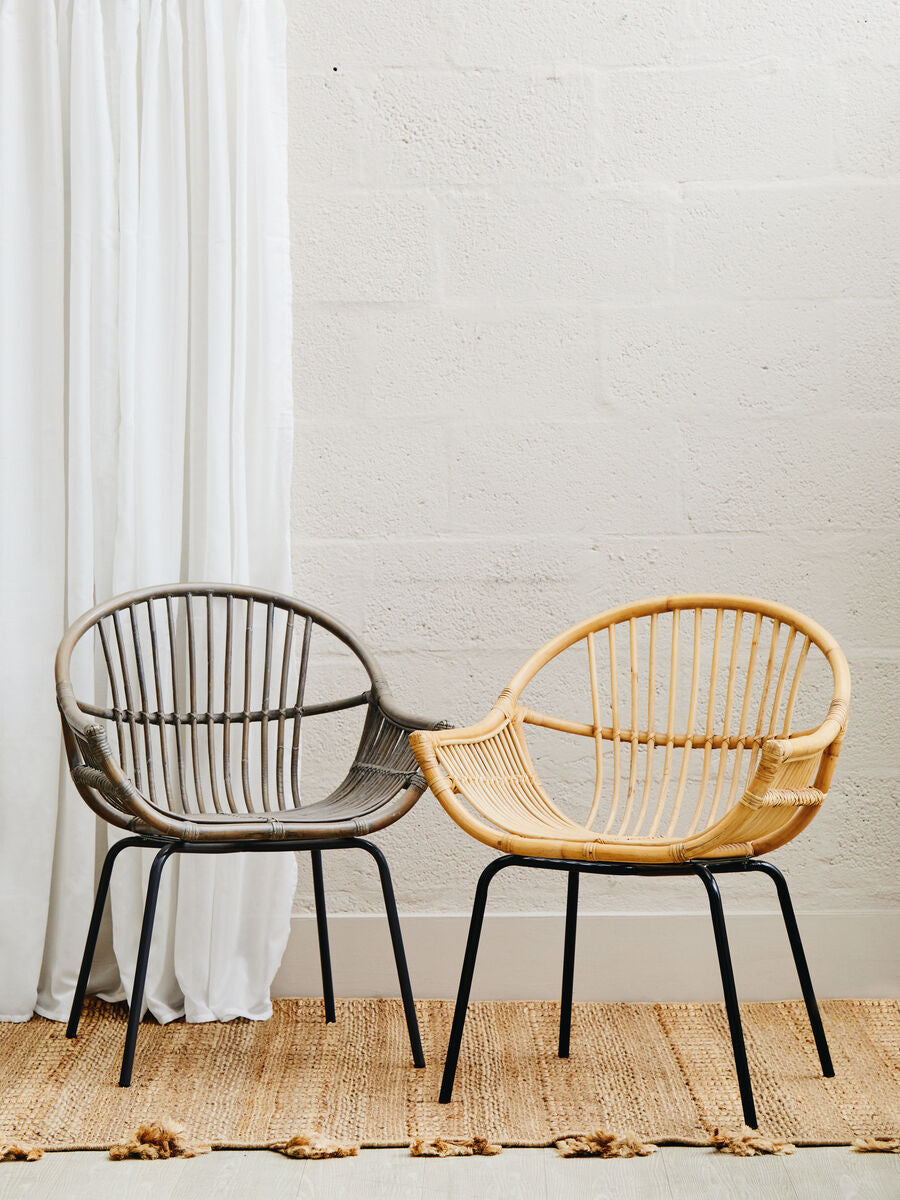 Grey Wash Natural Rattan Chair