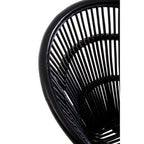 Black Natural Rattan Chair with Iron Legs