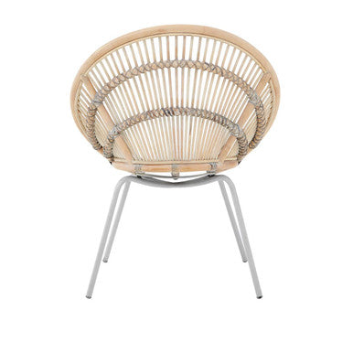 White Washed Natural Rattan Chair