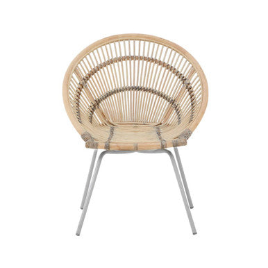 White Washed Natural Rattan Chair