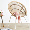 White Washed Natural Rattan Chair