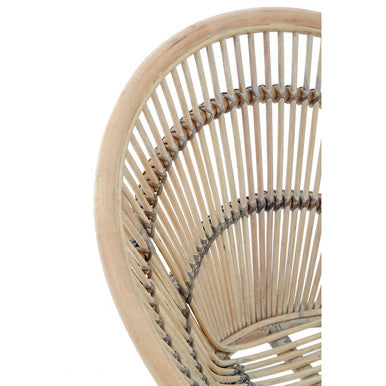 White Washed Natural Rattan Chair