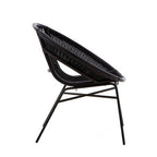 Black Natural Rattan and Iron Black Chair