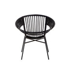Black Natural Rattan and Iron Black Chair