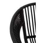 Black Natural Rattan and Iron Black Chair