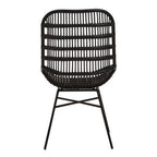 Curved Black Natural Rattan Chair
