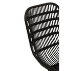Curved Black Natural Rattan Chair