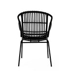 Black Natural Rattan Chair with Raised Sides
