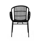 Black Natural Rattan Chair with Raised Sides