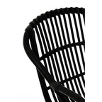 Black Natural Rattan Chair with Raised Sides