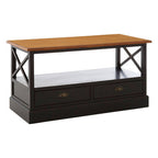 Black and Wood Effect Coffee Table