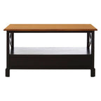 Black and Wood Effect Coffee Table