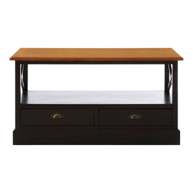 Black and Wood Effect Coffee Table