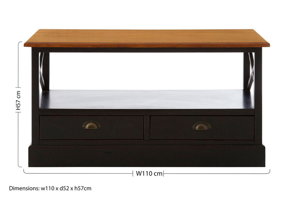 Black and Wood Effect Coffee Table