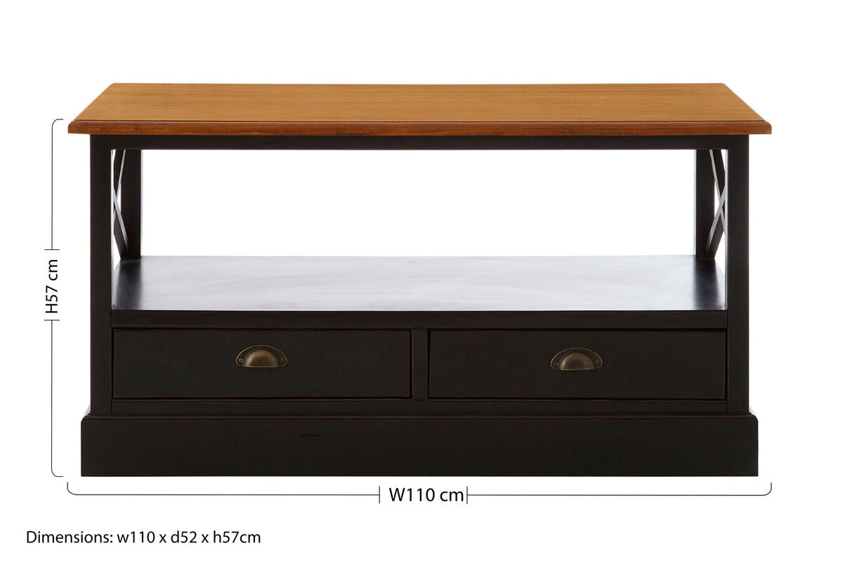 Black and Wood Effect Coffee Table