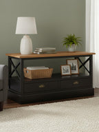 Black and Wood Effect Coffee Table