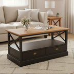 Black and Wood Effect Coffee Table
