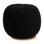 Black Knitted Pouffe
