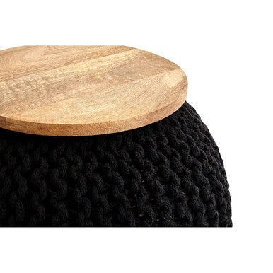 Black Knitted Pouffe