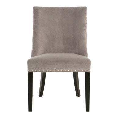 Grey Velvet With Tufted Back Dining Chair