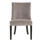 Grey Velvet With Tufted Back Dining Chair