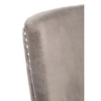 Grey Velvet With Tufted Back Dining Chair