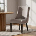 Grey Velvet With Tufted Back Dining Chair