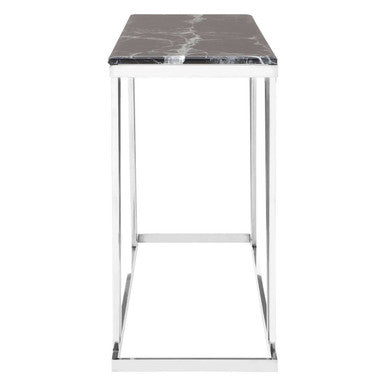 Black Marble and Chrome Finish Console Table