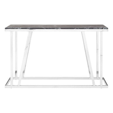 Black Marble and Chrome Finish Console Table